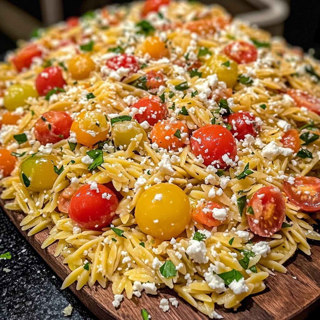 Griechischer Orzo Nudelsalat