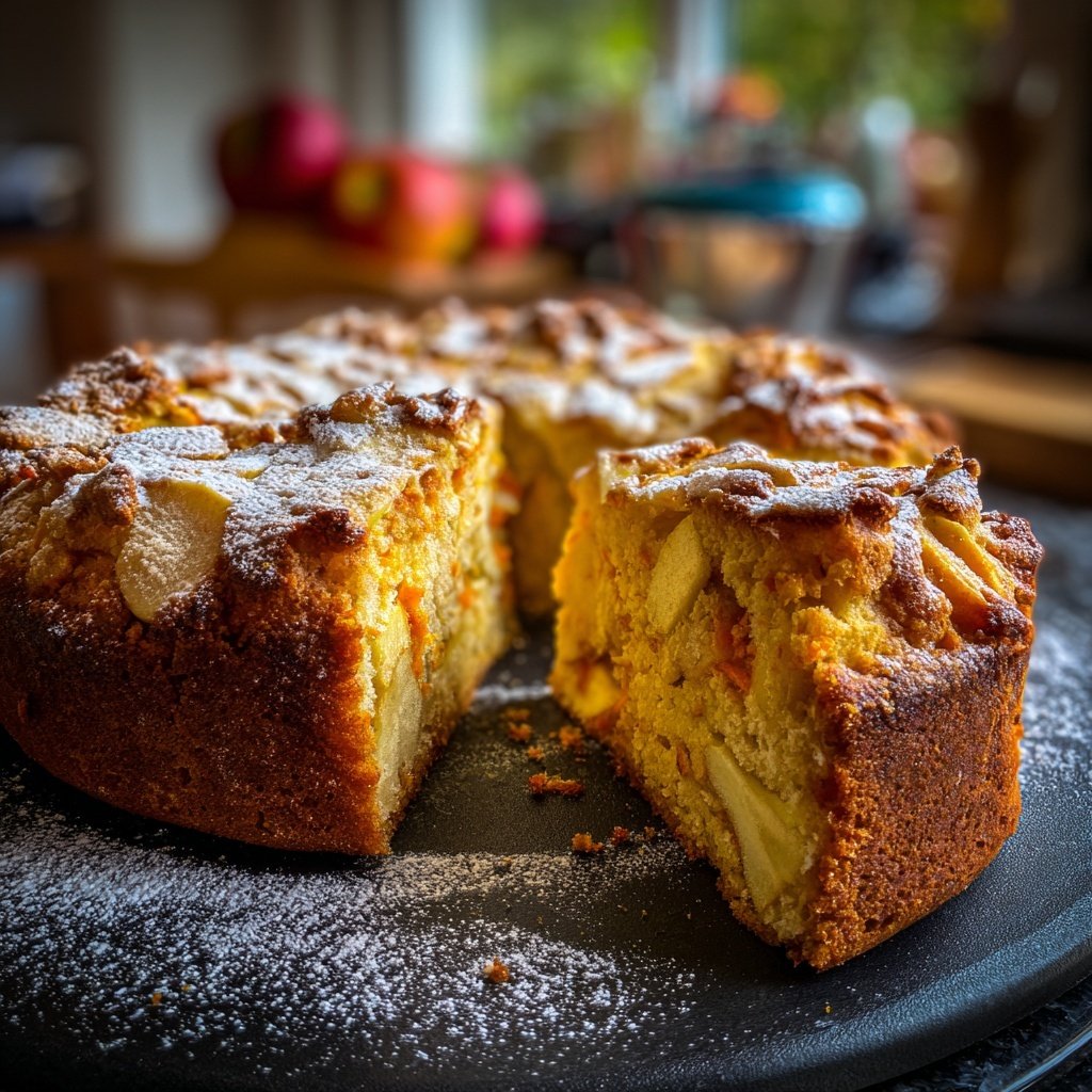 Karottenkuchen Mit Apfelstückchen