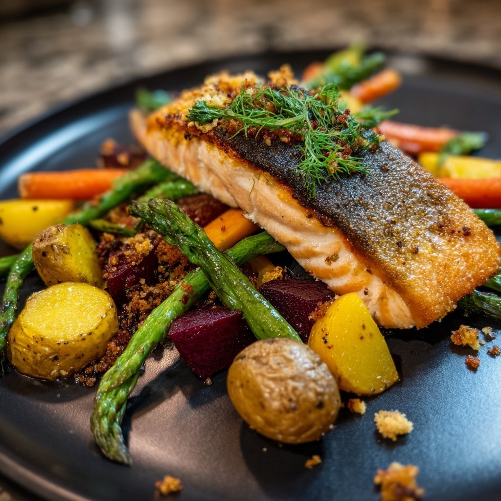 Kalorienarmes Abendessen Mit Lachs Und Gemüse