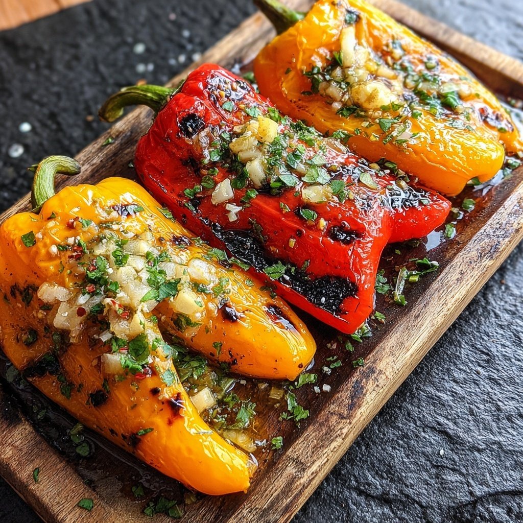 Gegrillte Paprika Mit Knoblauchöl