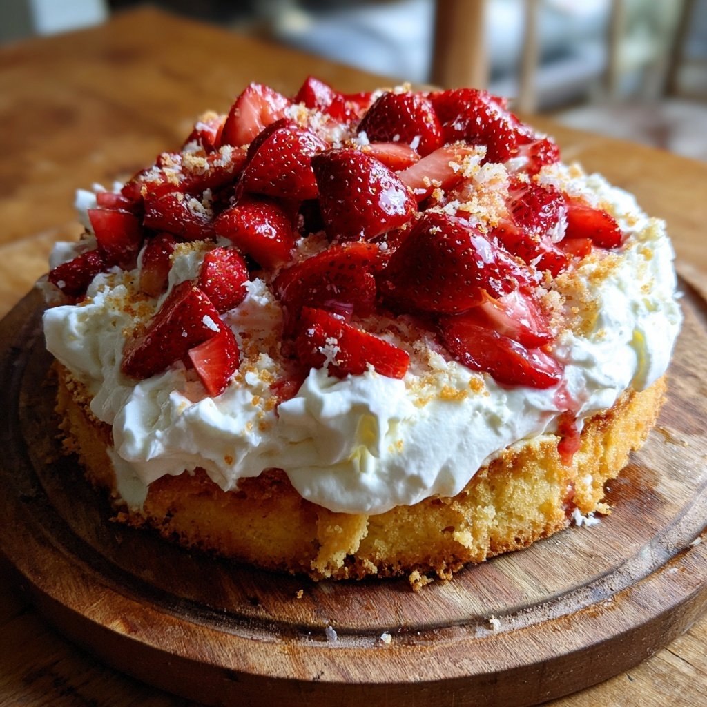 Erdbeerkuchen Mit Cremigem Topping