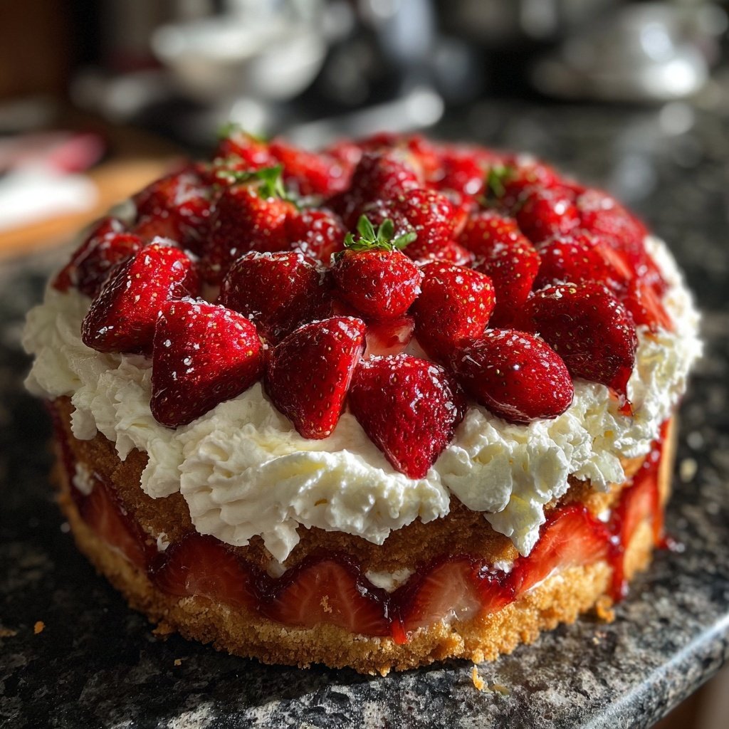 Saftiger Erdbeerkuchen Mit Quarkfüllung